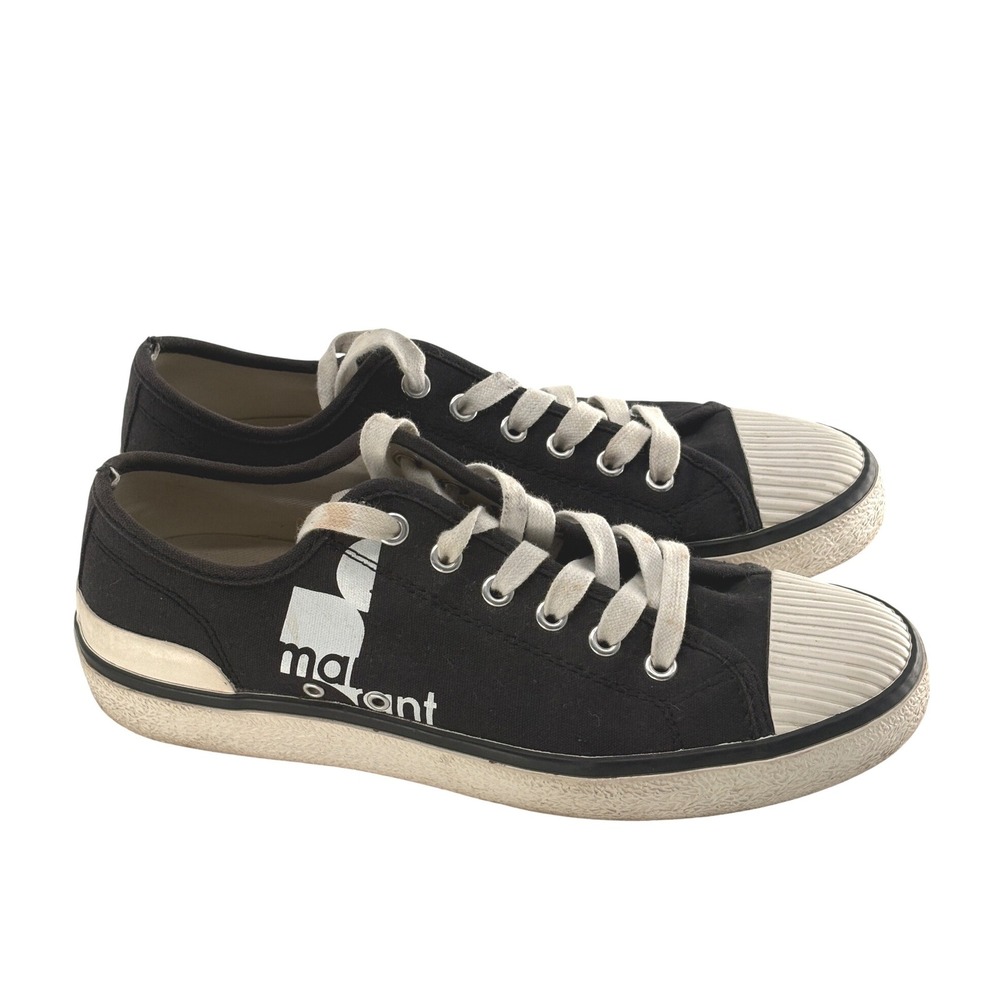 Isabel Marant Sneakers Black White Binkoo Canvas Low Top Women Size 6.5